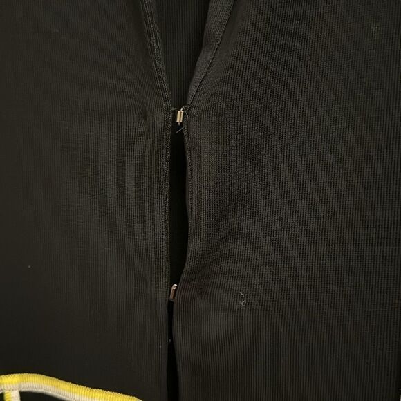 Misook Size Medium Yellow & White Piping Front Closure Blazer - Picture 5 of 10